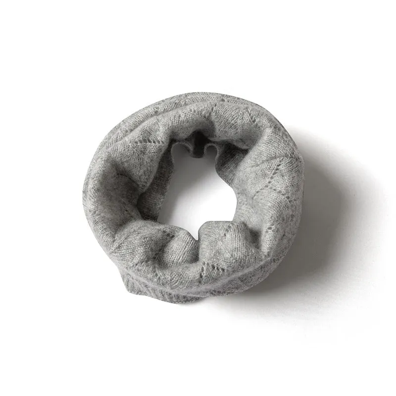 100% Cashmere Knitted Neck Warmer Scarf Neck Gaiter for Women