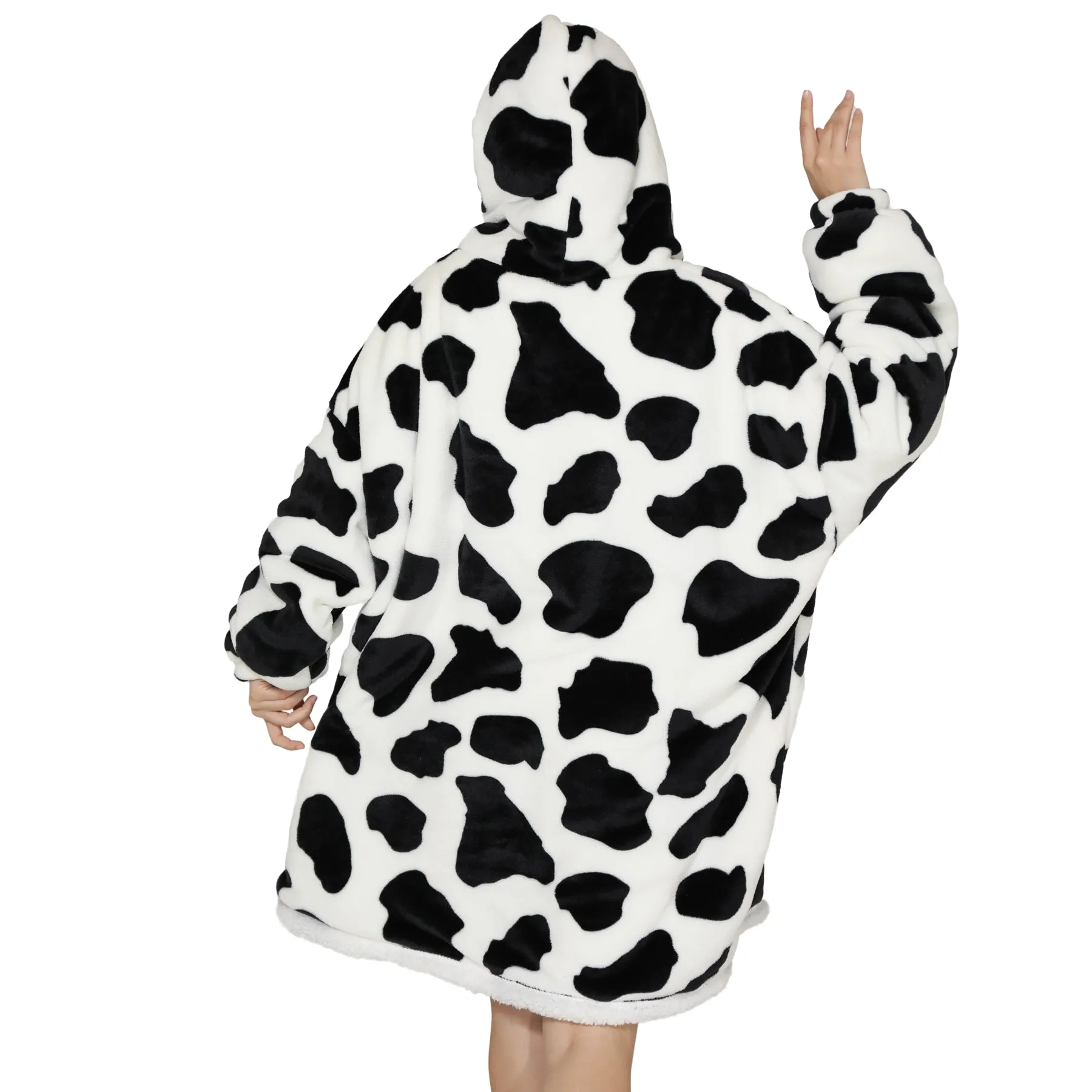 Adults Cheeky Cow Oversized Plush Blanket Hoodie