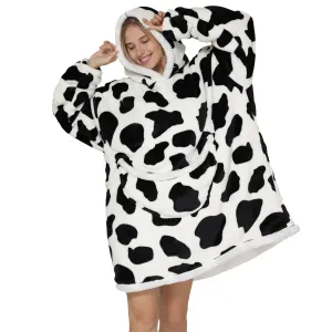 Adults Cheeky Cow Oversized Plush Blanket Hoodie