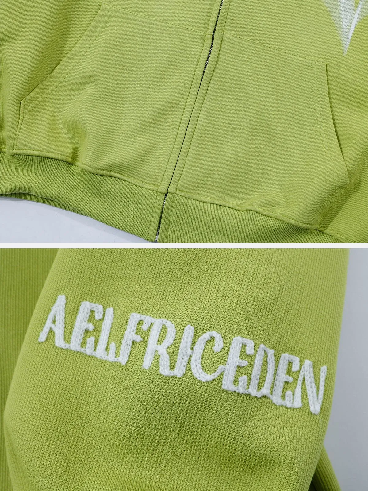 Aelfric Eden Horn Design Flocking Spider Zip Up Hoodie