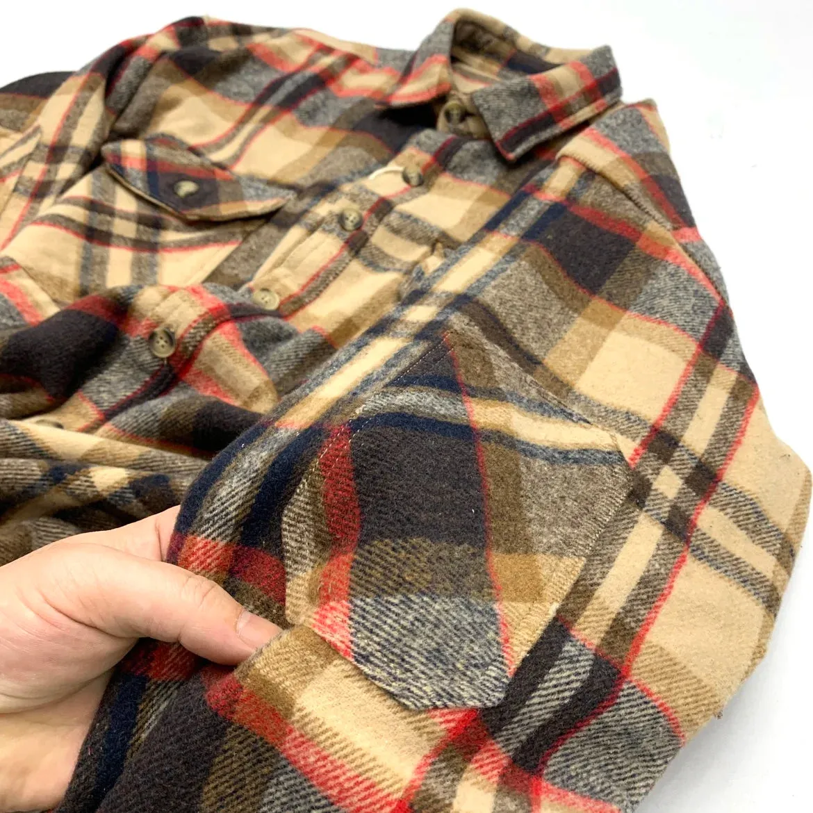 Aidase American Vintage Autumn Winter Brushed Warm Check Shirts for Men Heavyweight Thick Thermal Plaid Casual Woolen Workwear Coats