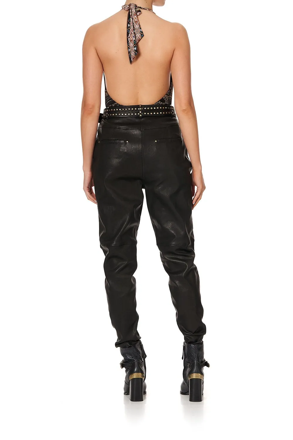 BELTED TROUSER WITH DRAPED SIDE - FLOW STUDIO 54