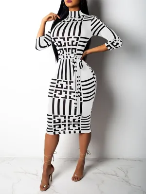 Body con Tie Front Casual Dress