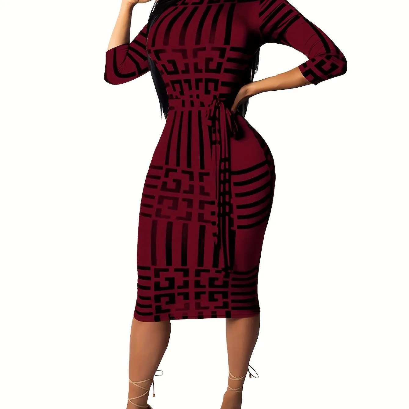 Body con Tie Front Casual Dress