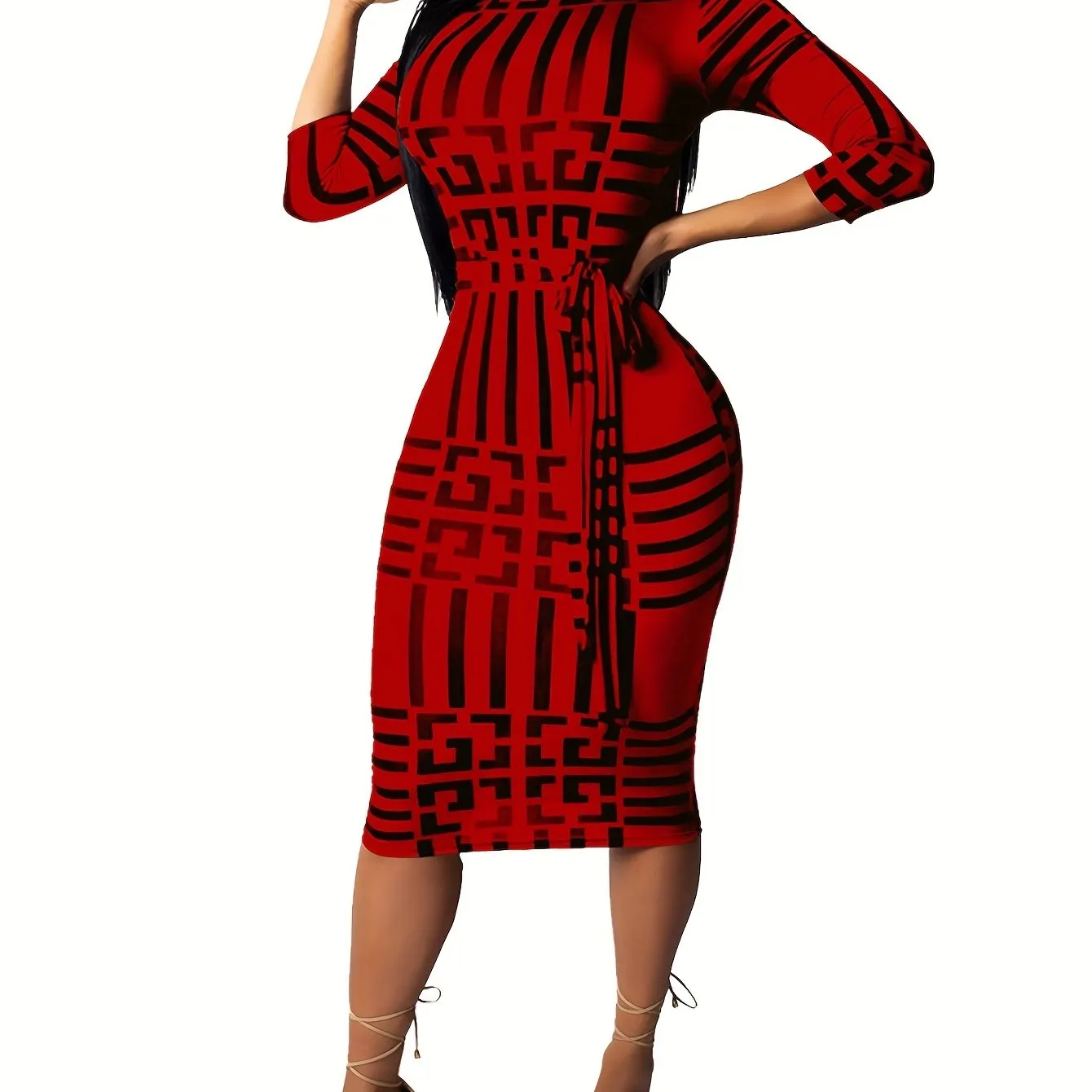 Body con Tie Front Casual Dress