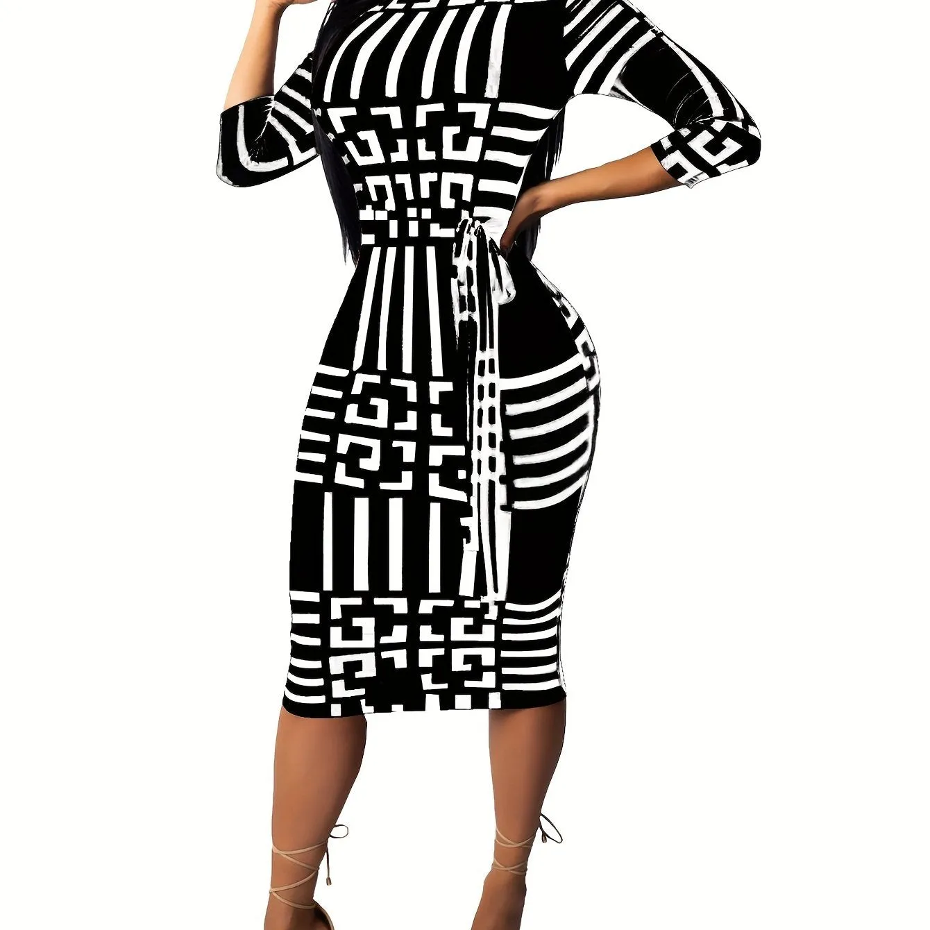Body con Tie Front Casual Dress