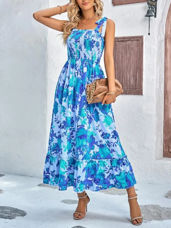 Bohemian Summer Vibes Sleeveless Maxi Dress - Women's Trendy Print Fashion