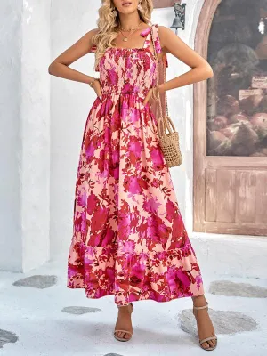 Bohemian Summer Vibes Sleeveless Maxi Dress - Women's Trendy Print Fashion