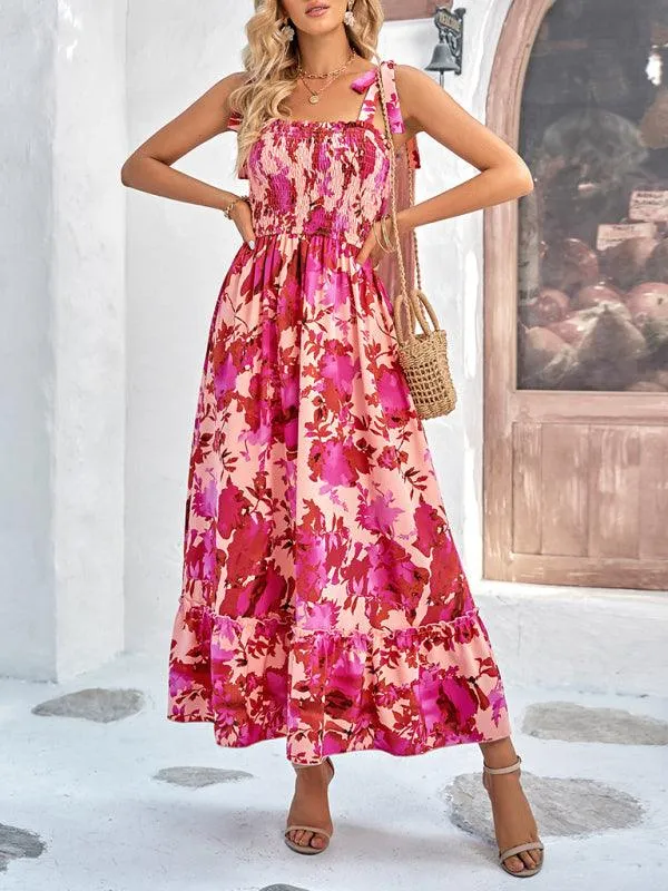 Bohemian Summer Vibes Sleeveless Maxi Dress - Women's Trendy Print Fashion