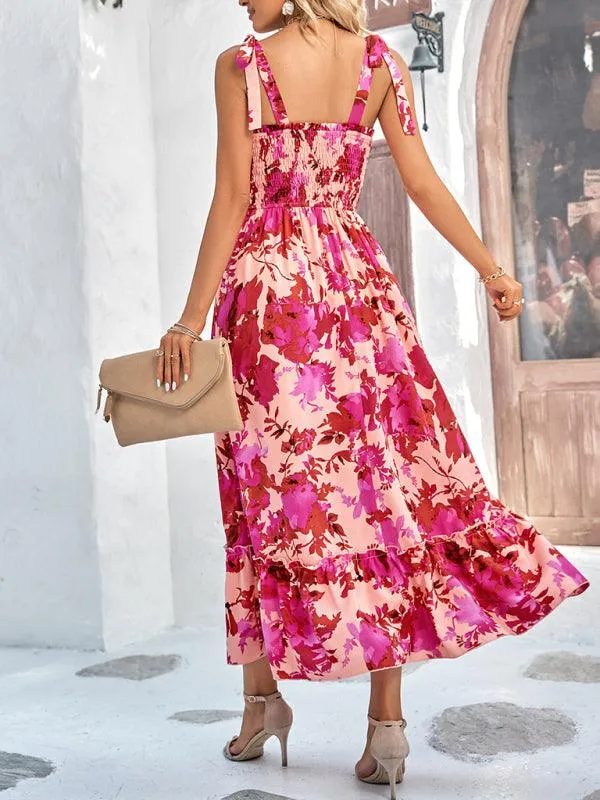 Bohemian Summer Vibes Sleeveless Maxi Dress - Women's Trendy Print Fashion