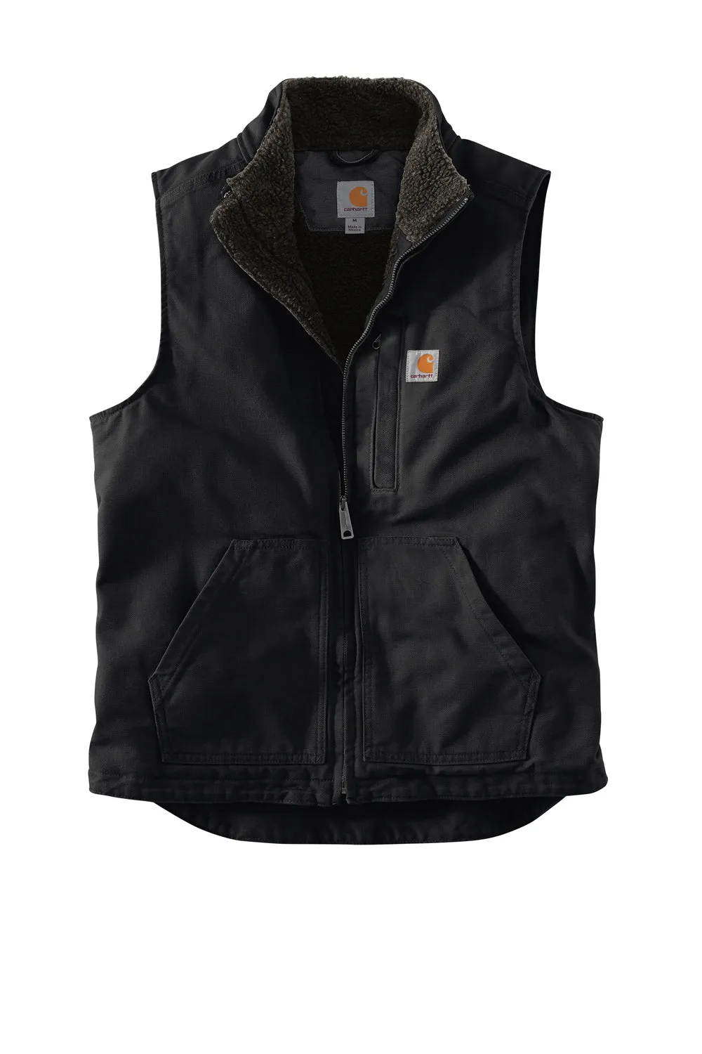 Carhartt Mens Sherpa Lined Mock Neck Full Zip Vest - Black