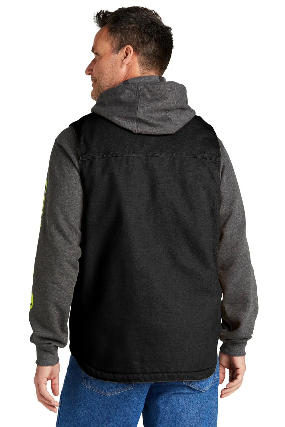 Carhartt Mens Sherpa Lined Mock Neck Full Zip Vest - Black
