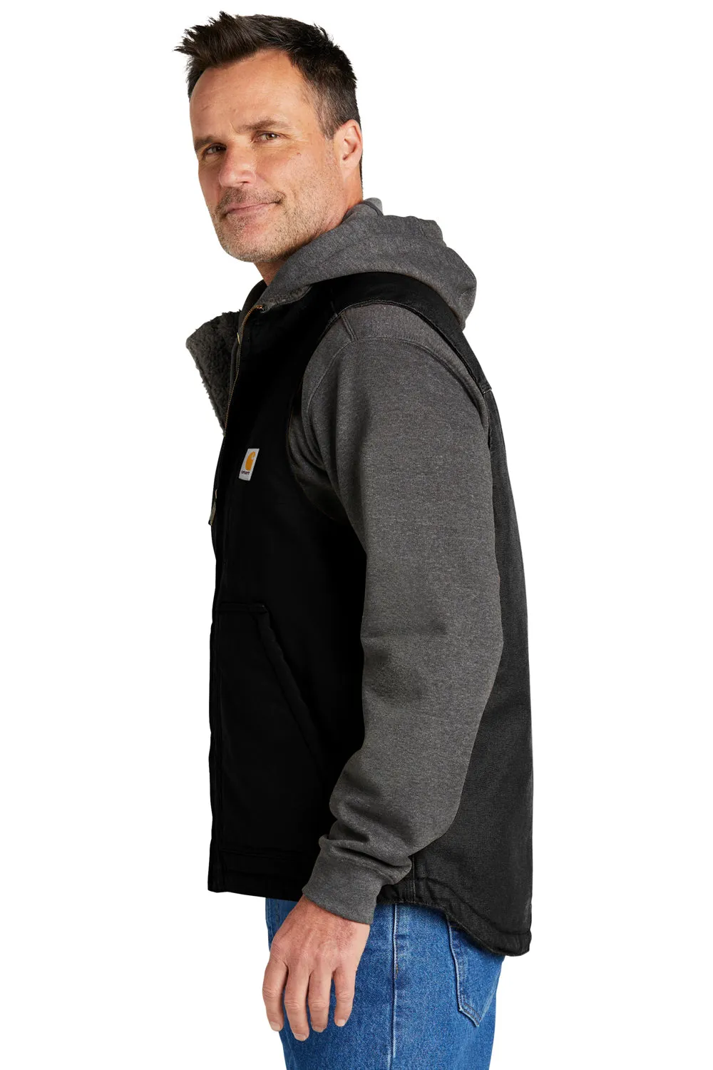 Carhartt Mens Sherpa Lined Mock Neck Full Zip Vest - Black