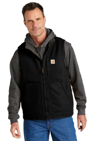 Carhartt Mens Sherpa Lined Mock Neck Full Zip Vest - Black