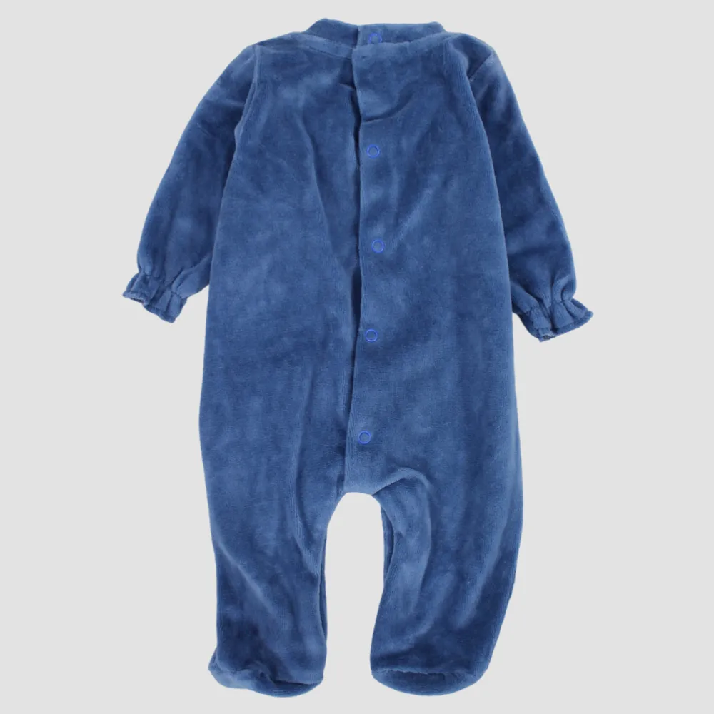 Checkered Bunny Long-Sleeved Baby Footie