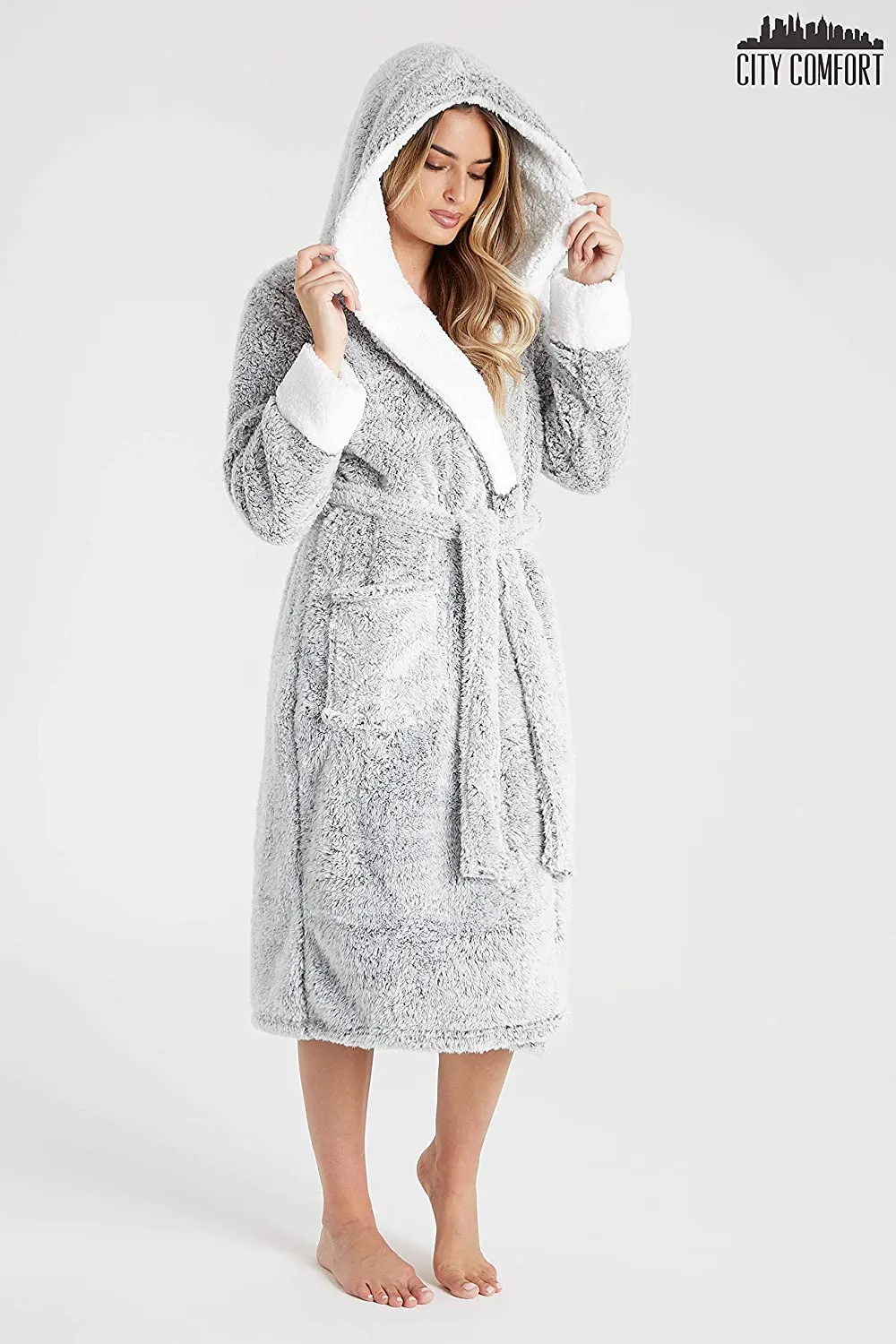 CityComfort Super Soft Fleece Luxurious Fluffy Dressing Gown for Women