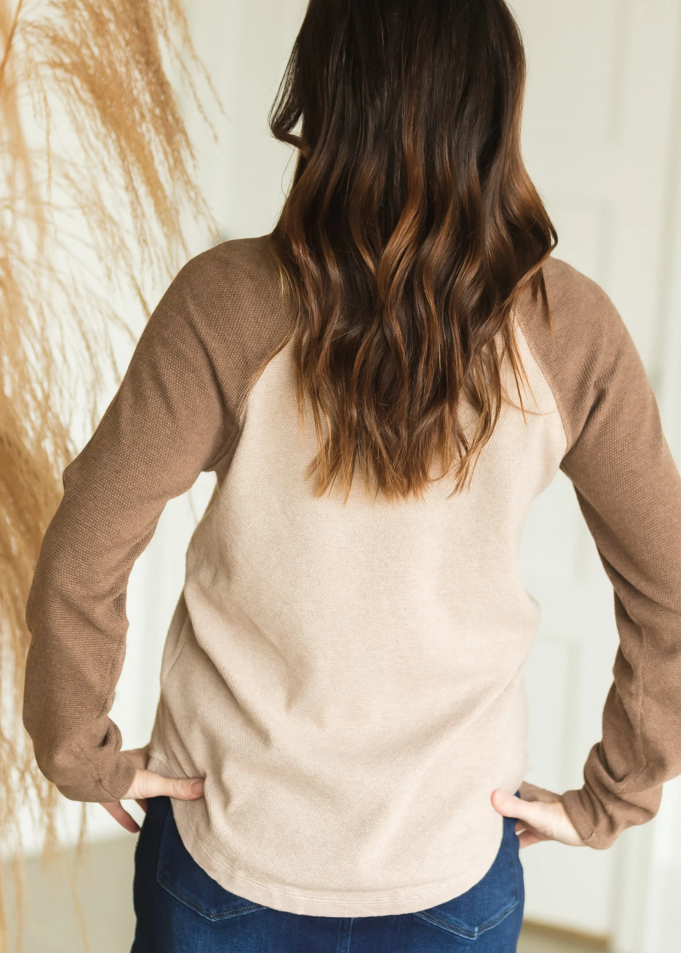 Coco Brown Monroe Henley Top - FINAL SALE
