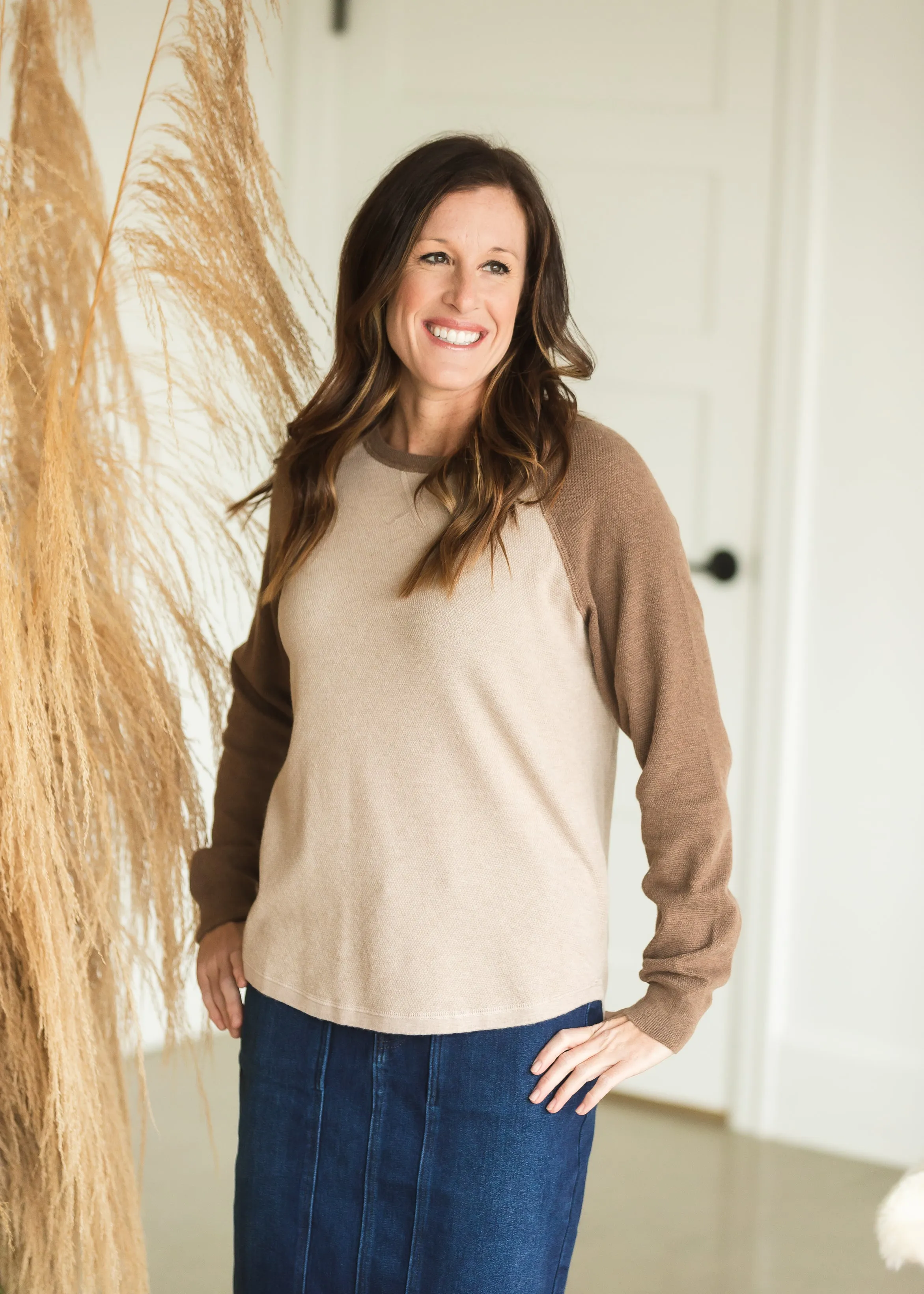 Coco Brown Monroe Henley Top - FINAL SALE