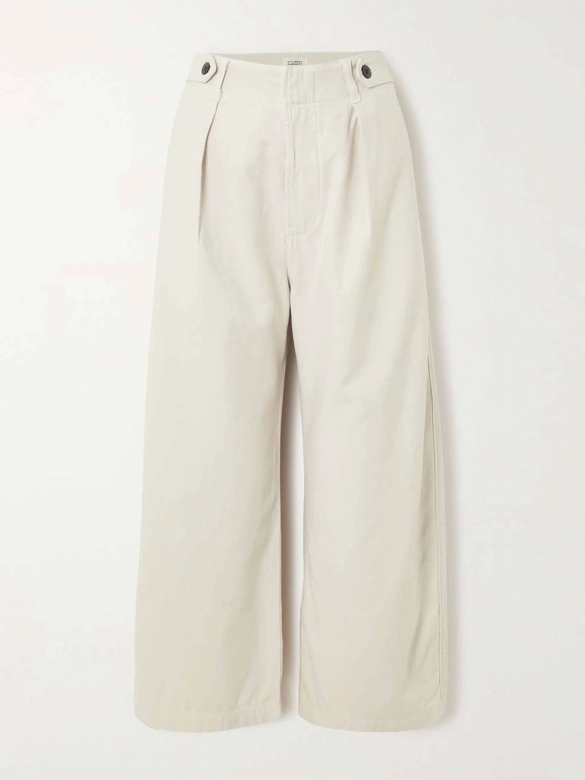 Cropped pleated boyfriend trousers