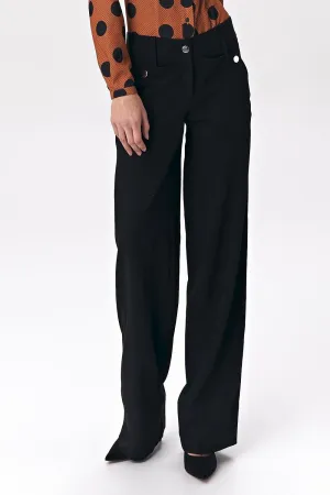 Elegant Black Palazzo Trousers for Women by Nife