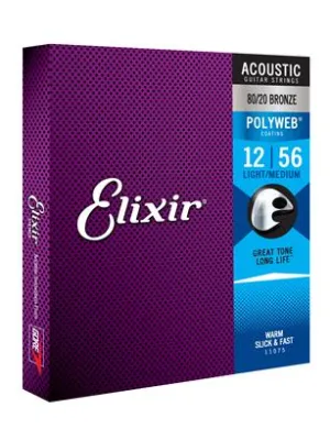 Elixir E11075 Poly Acoustic Light/Medium 12-56 Set