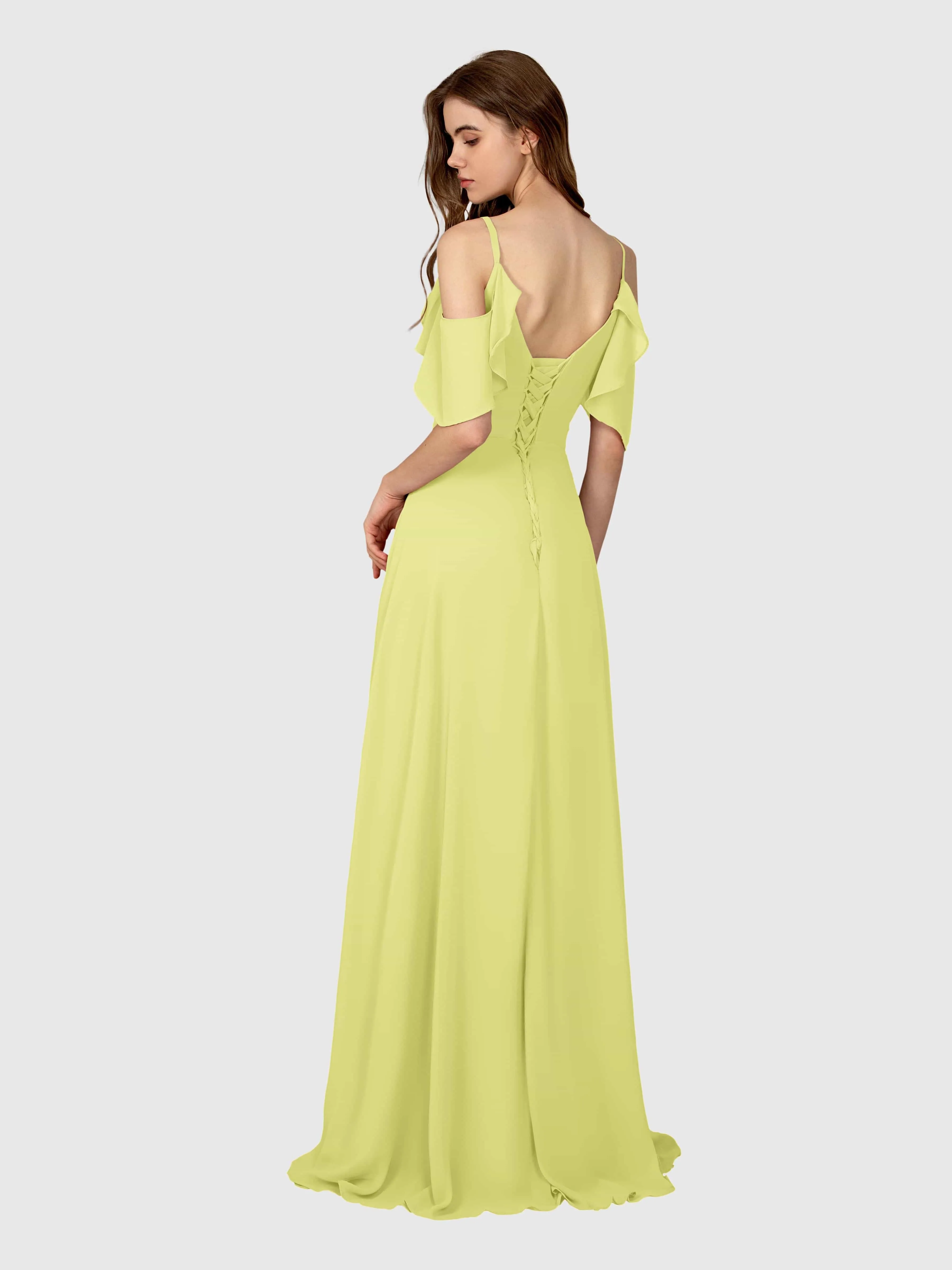 Evelyn Trendy Ruched Draped Sleeves Bridesmaid Dresses