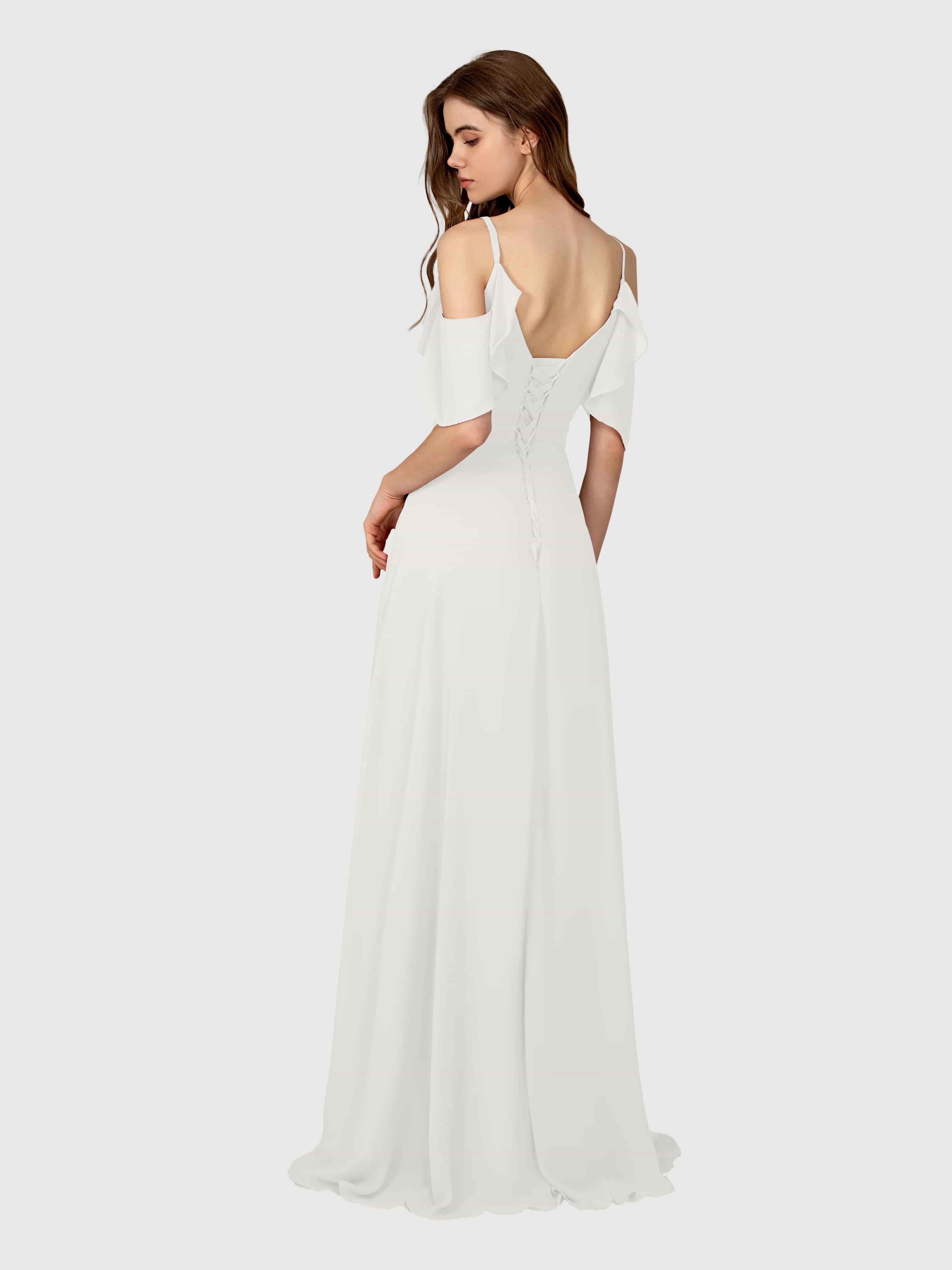 Evelyn Trendy Ruched Draped Sleeves Bridesmaid Dresses