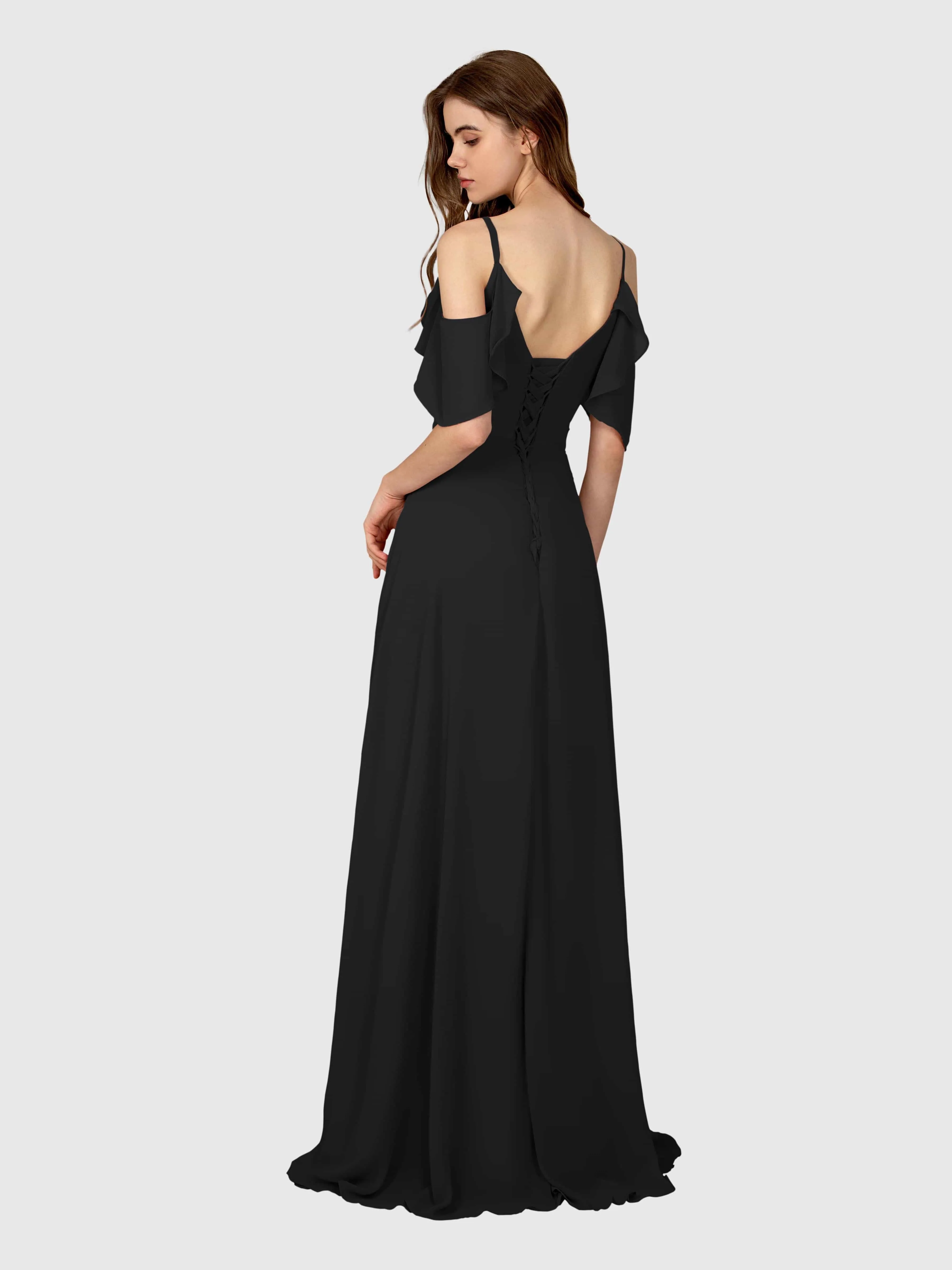 Evelyn Trendy Ruched Draped Sleeves Bridesmaid Dresses