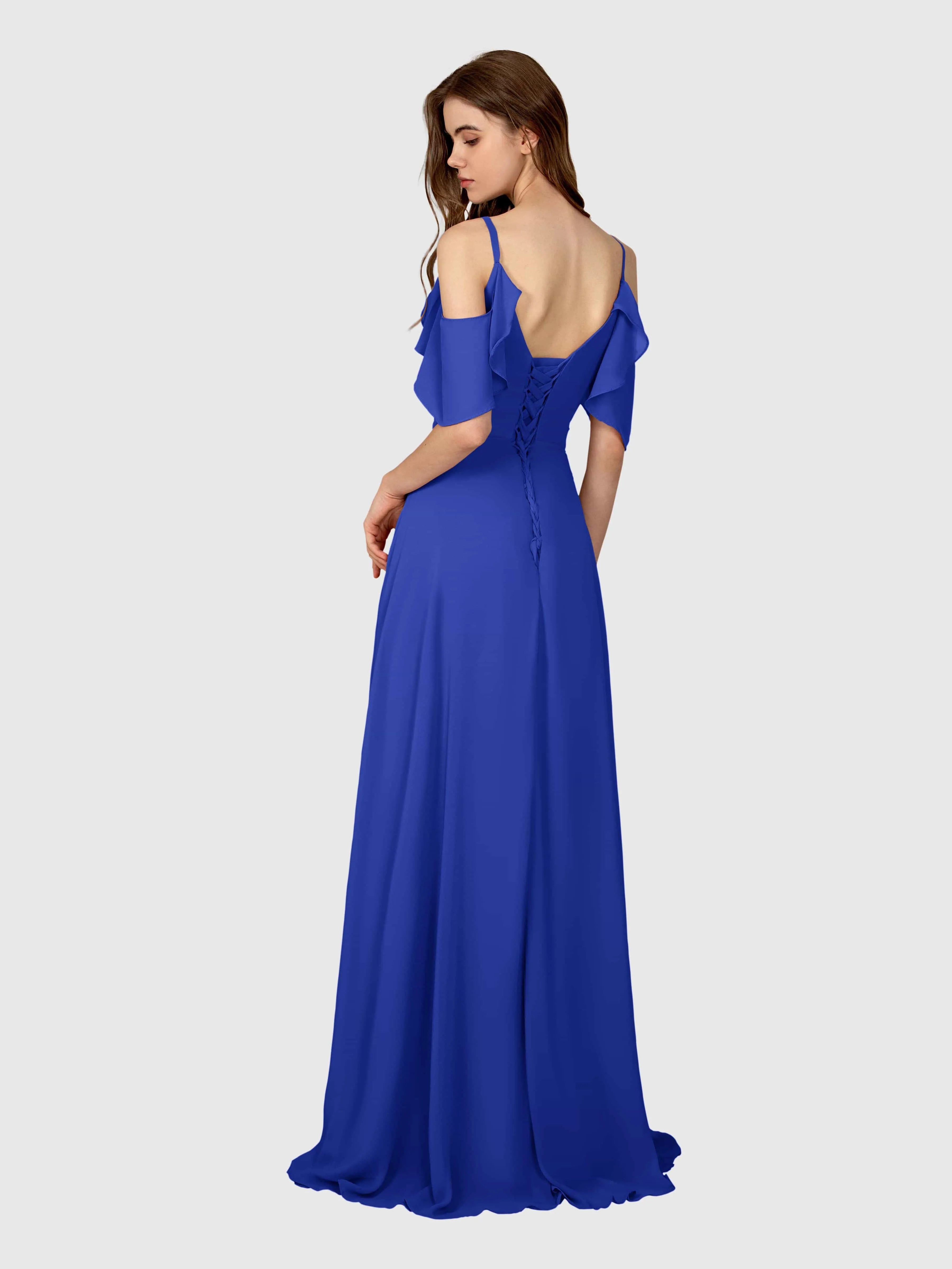 Evelyn Trendy Ruched Draped Sleeves Bridesmaid Dresses