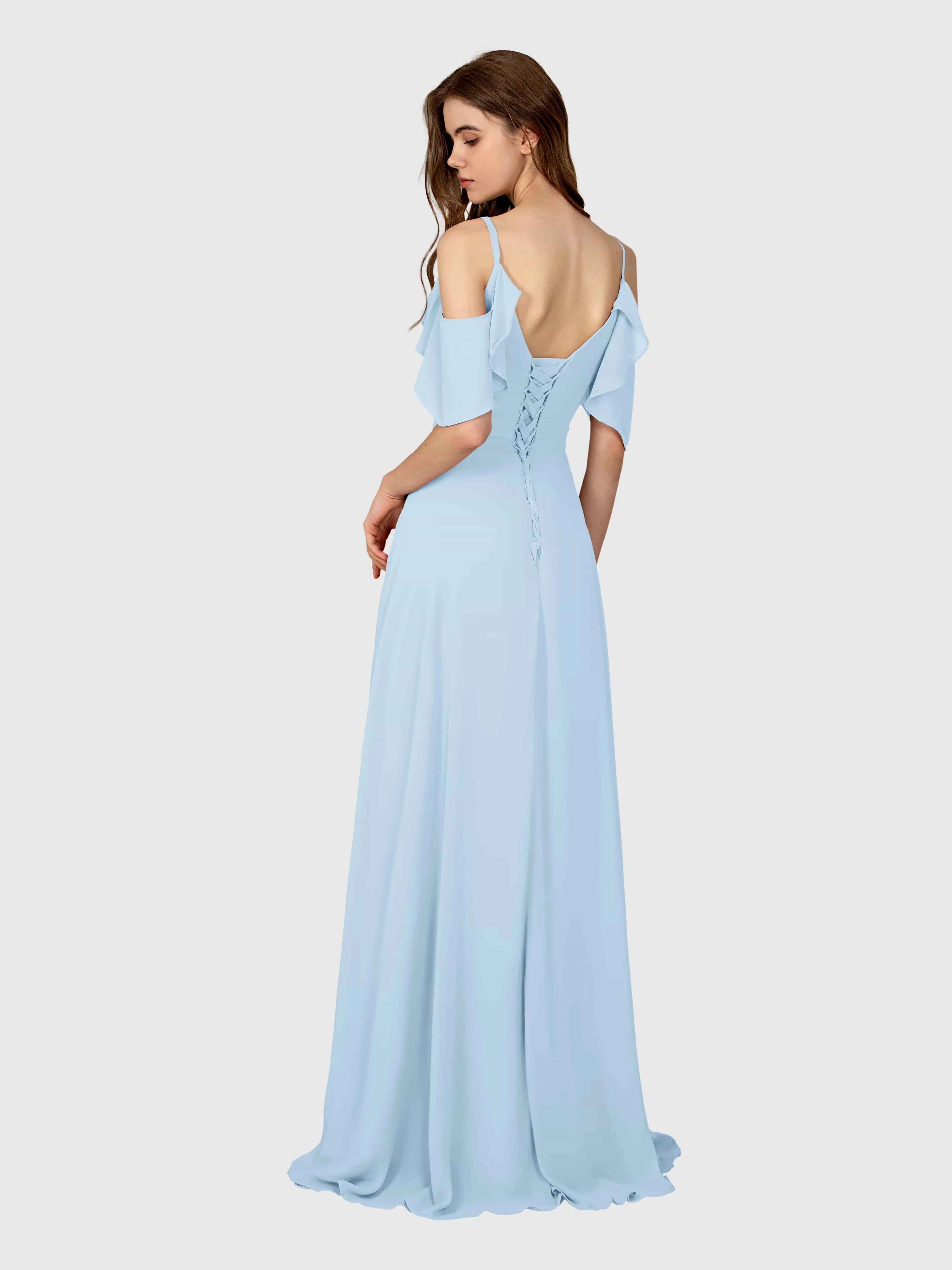 Evelyn Trendy Ruched Draped Sleeves Bridesmaid Dresses