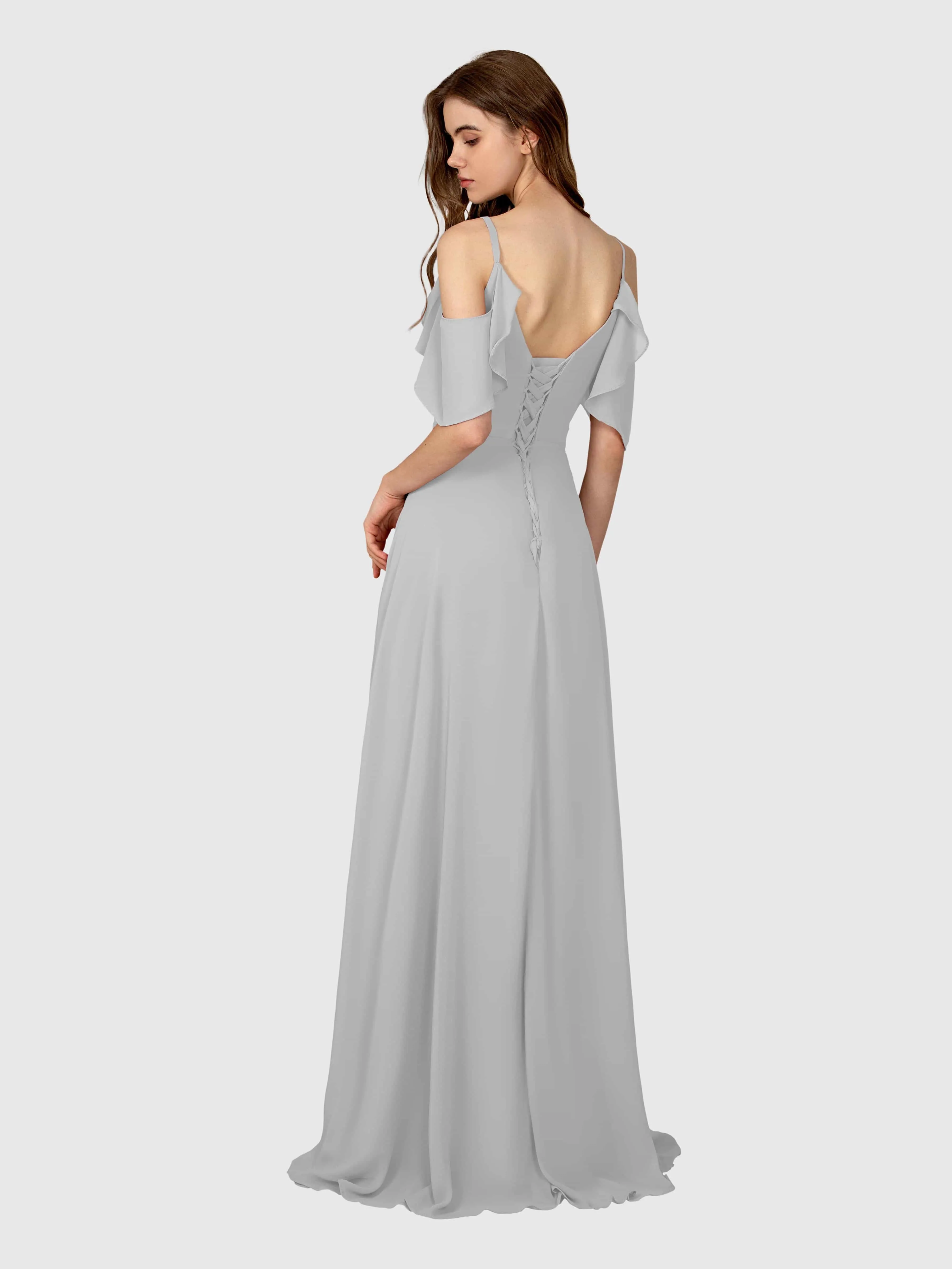 Evelyn Trendy Ruched Draped Sleeves Bridesmaid Dresses
