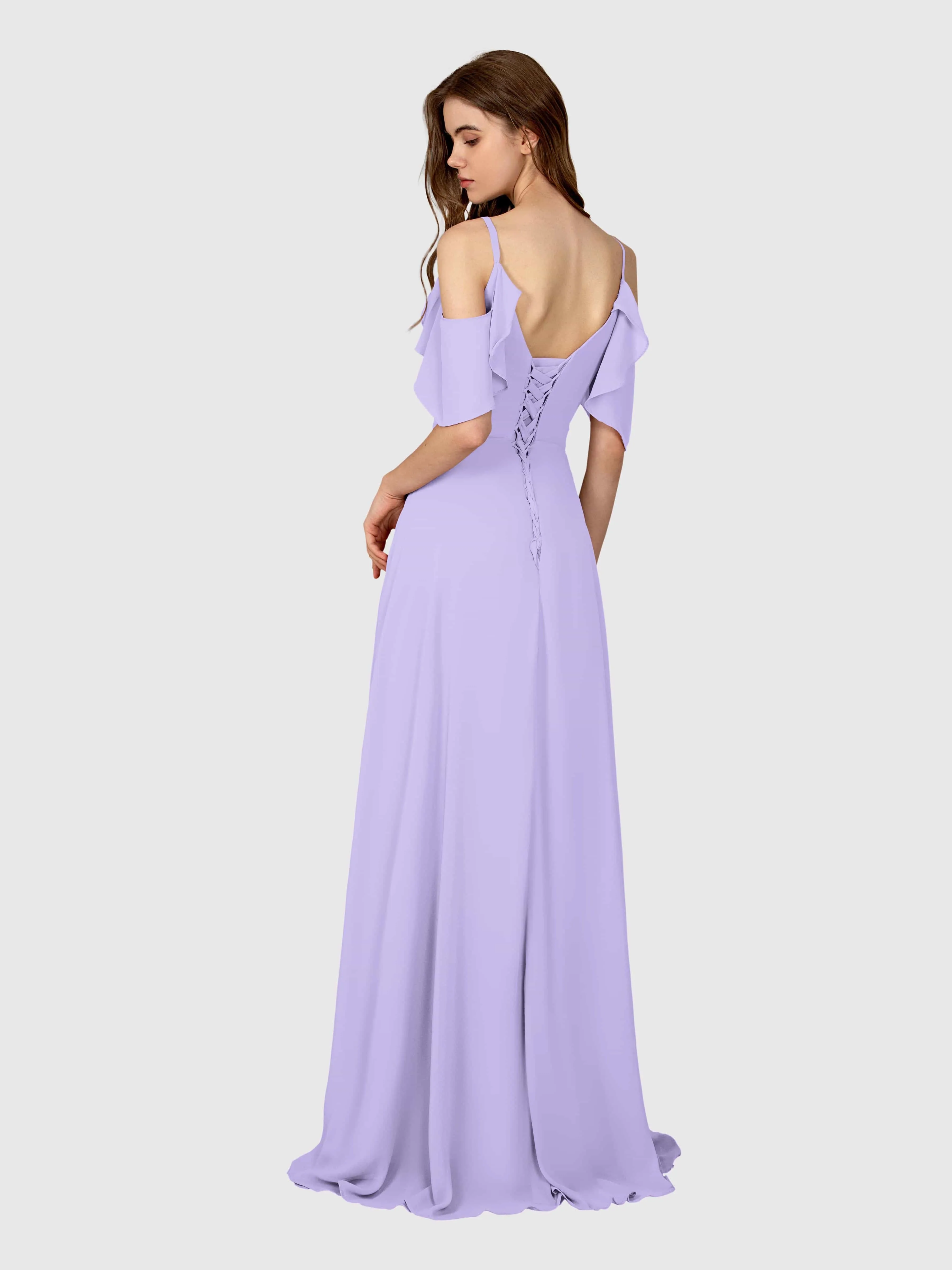 Evelyn Trendy Ruched Draped Sleeves Bridesmaid Dresses