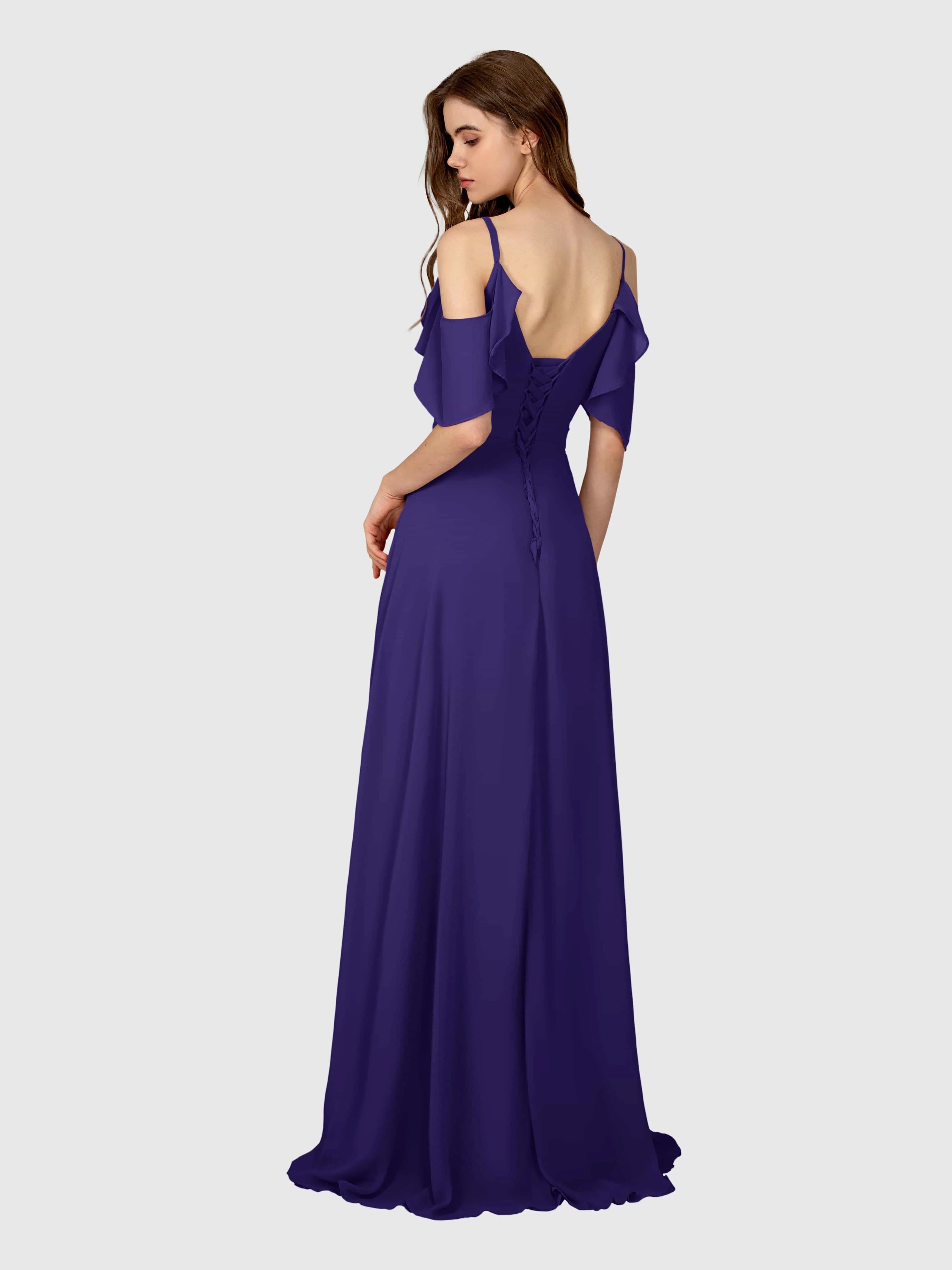 Evelyn Trendy Ruched Draped Sleeves Bridesmaid Dresses