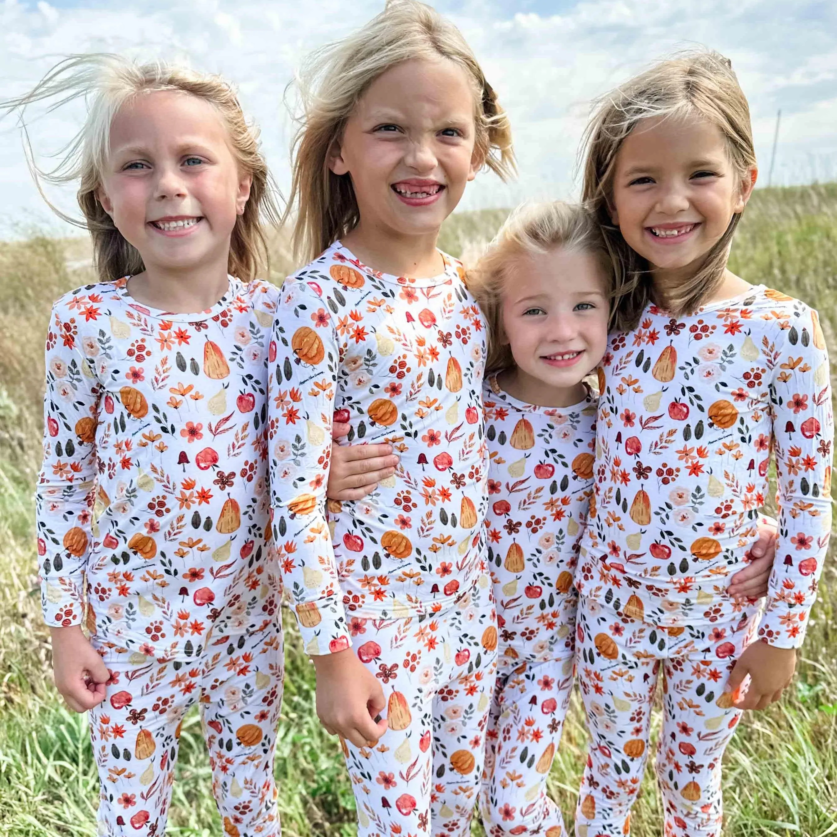 Fall Floral Toddler/Youth Bamboo Pajamas