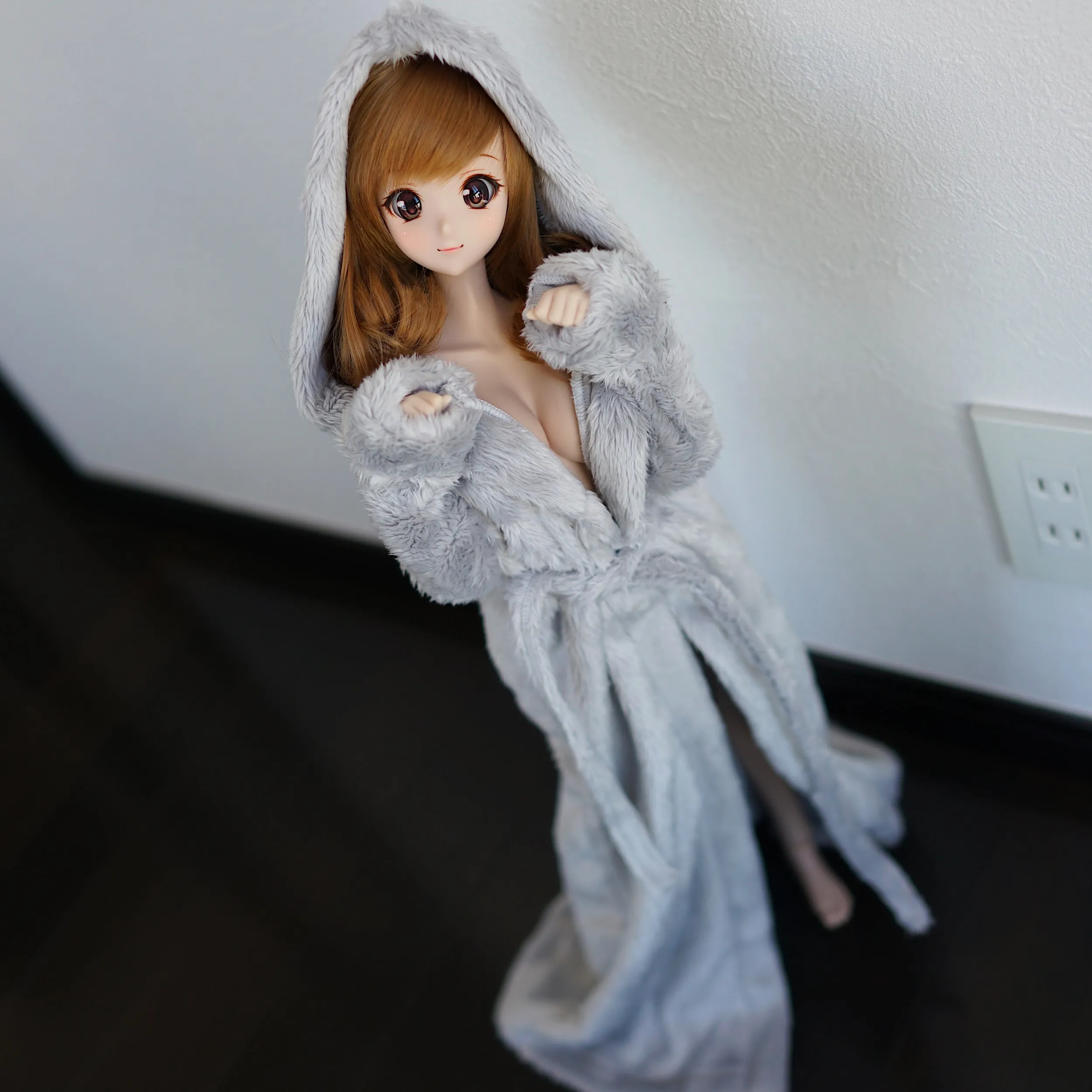 Fluffy Hooded Gown