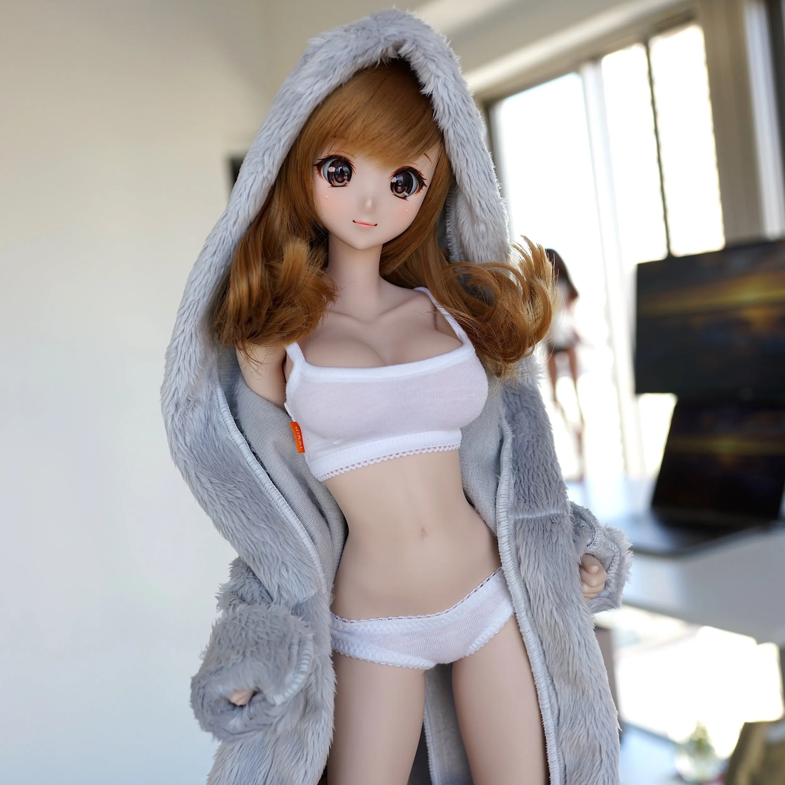 Fluffy Hooded Gown