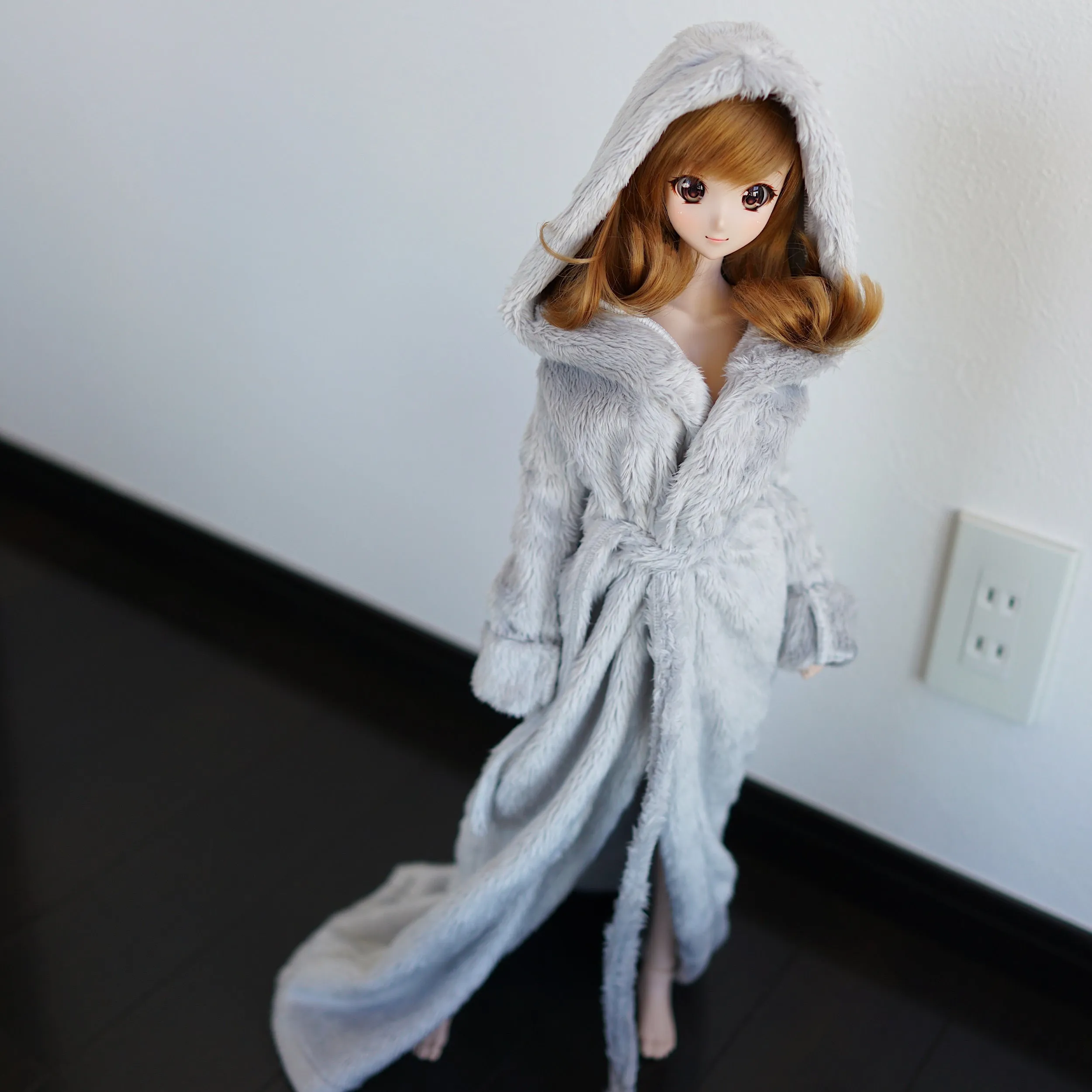 Fluffy Hooded Gown