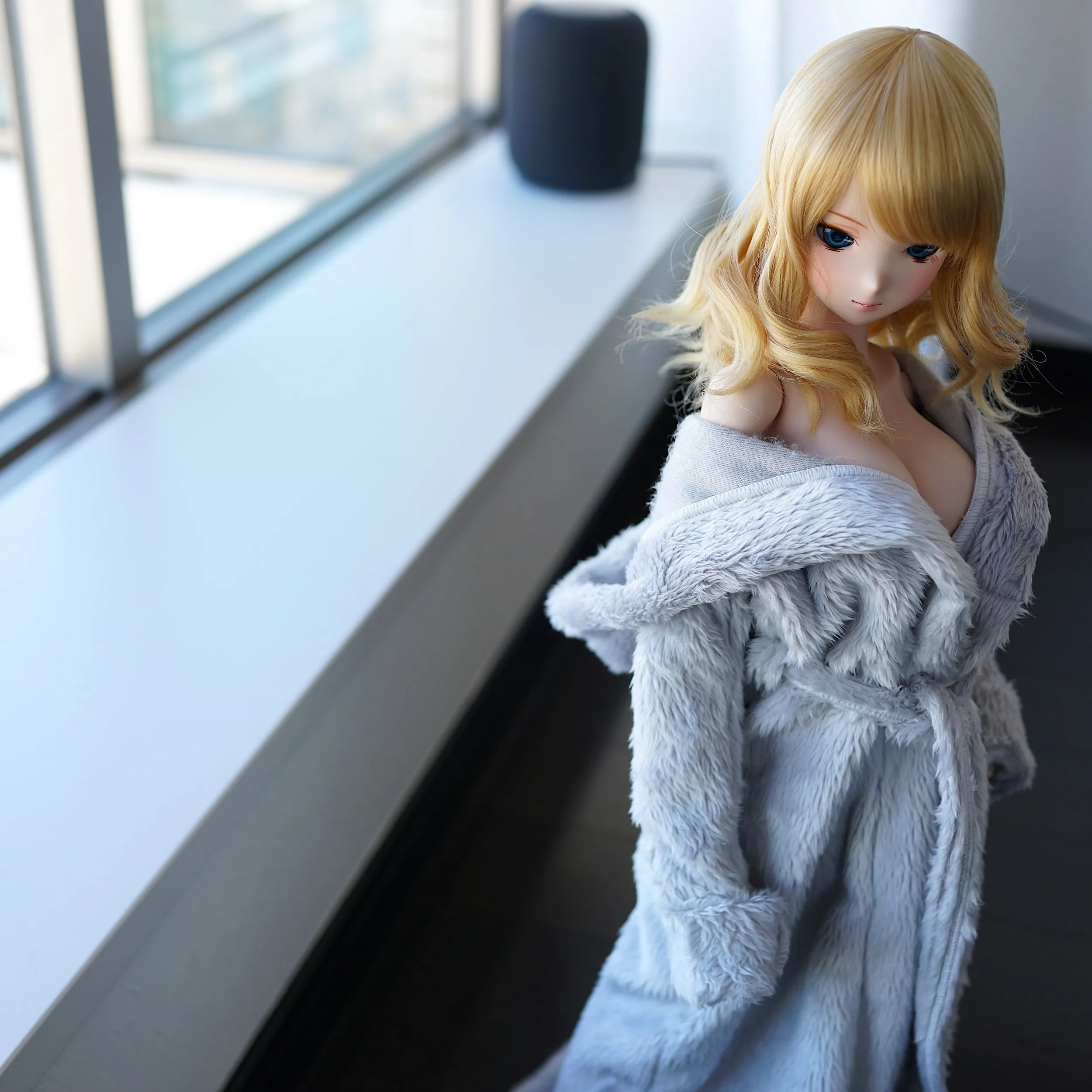 Fluffy Hooded Gown