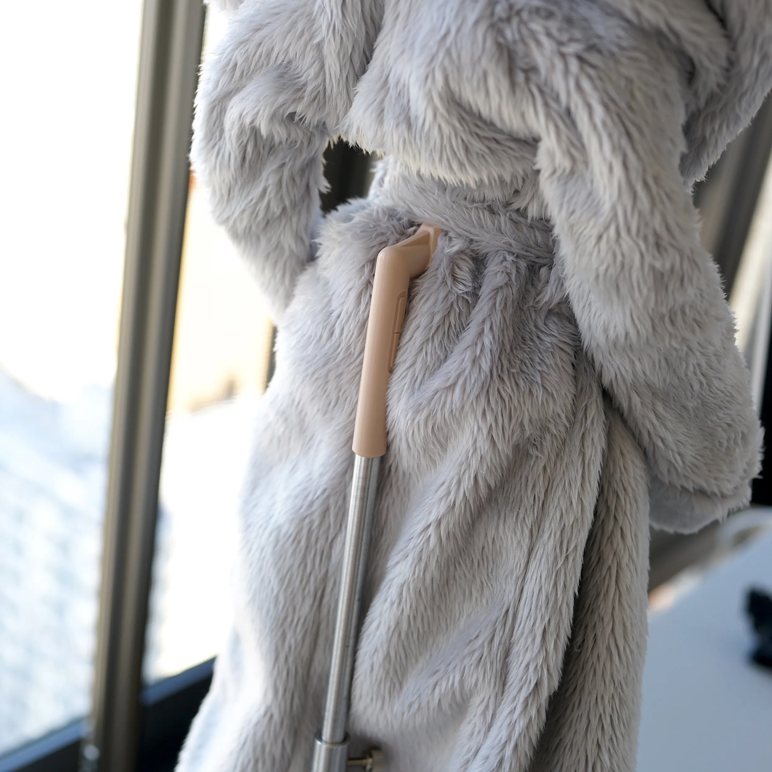Fluffy Hooded Gown