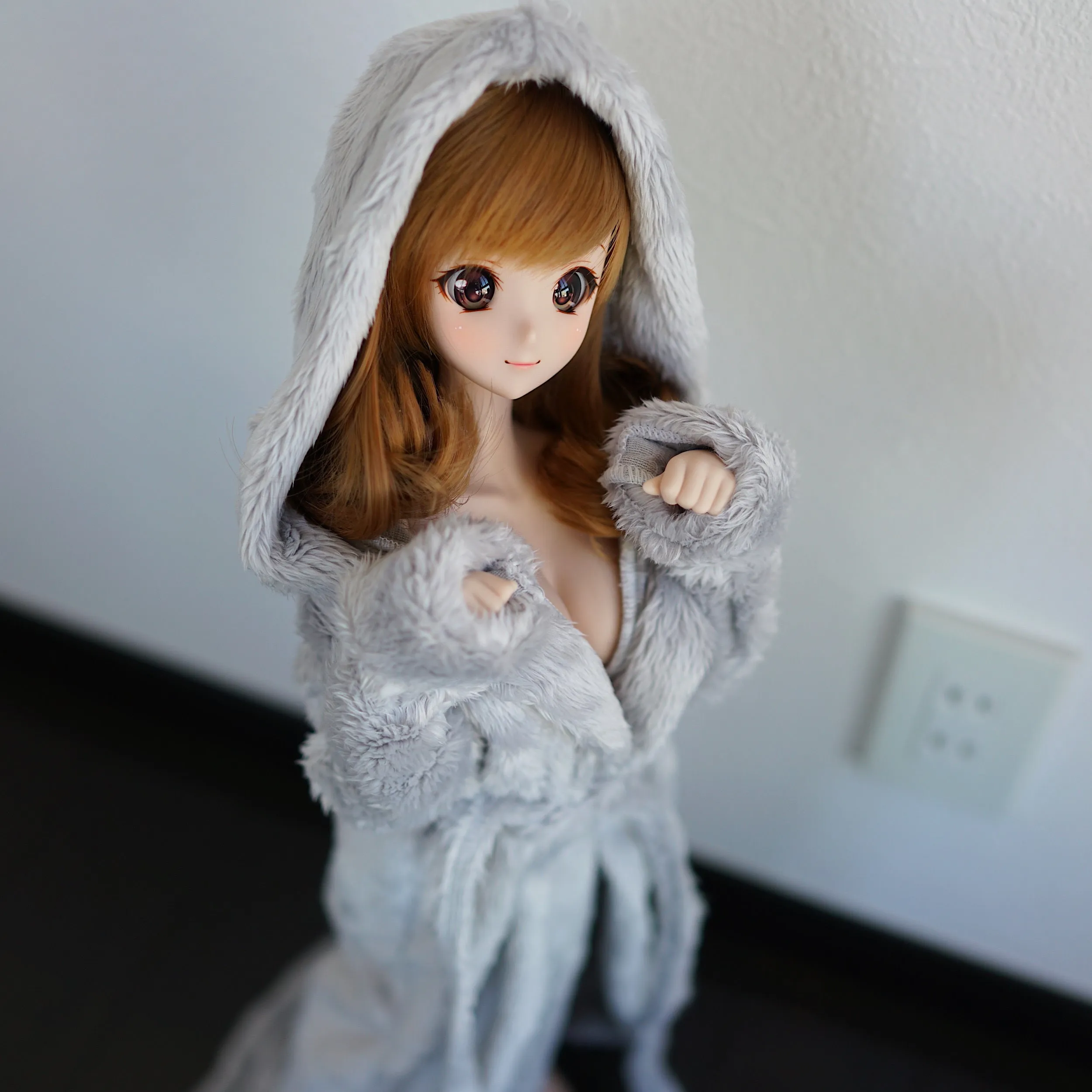 Fluffy Hooded Gown