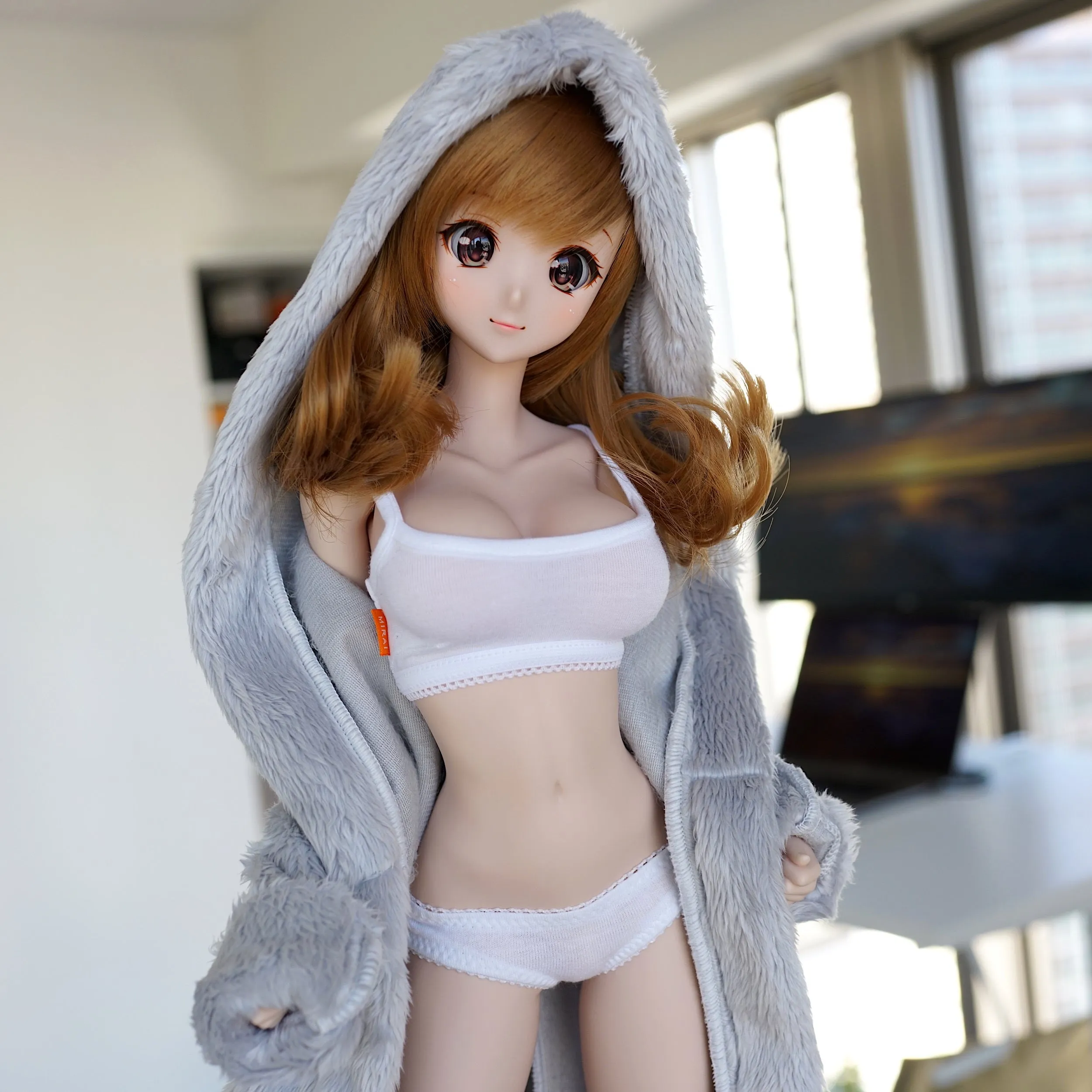 Fluffy Hooded Gown
