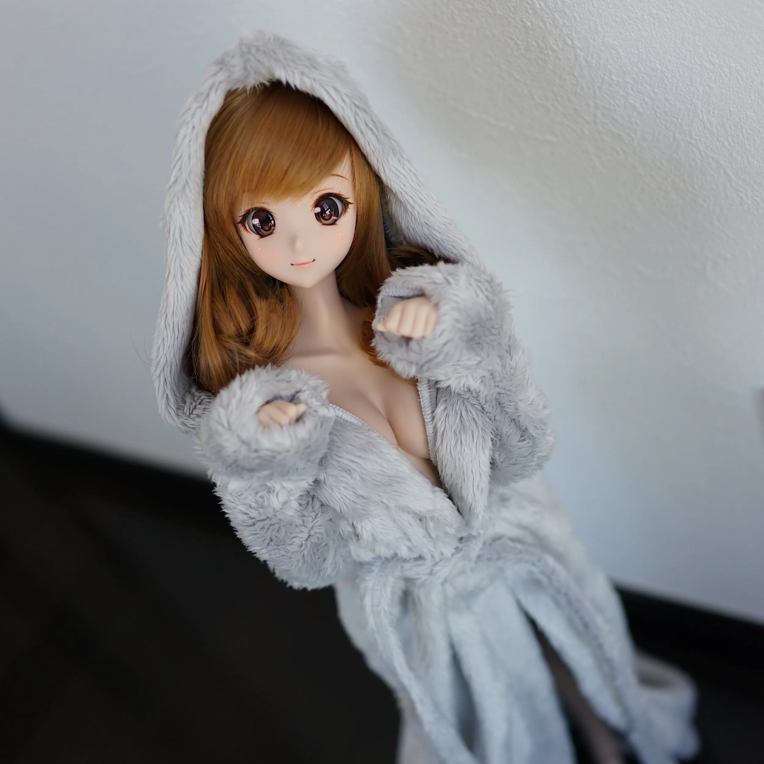 Fluffy Hooded Gown