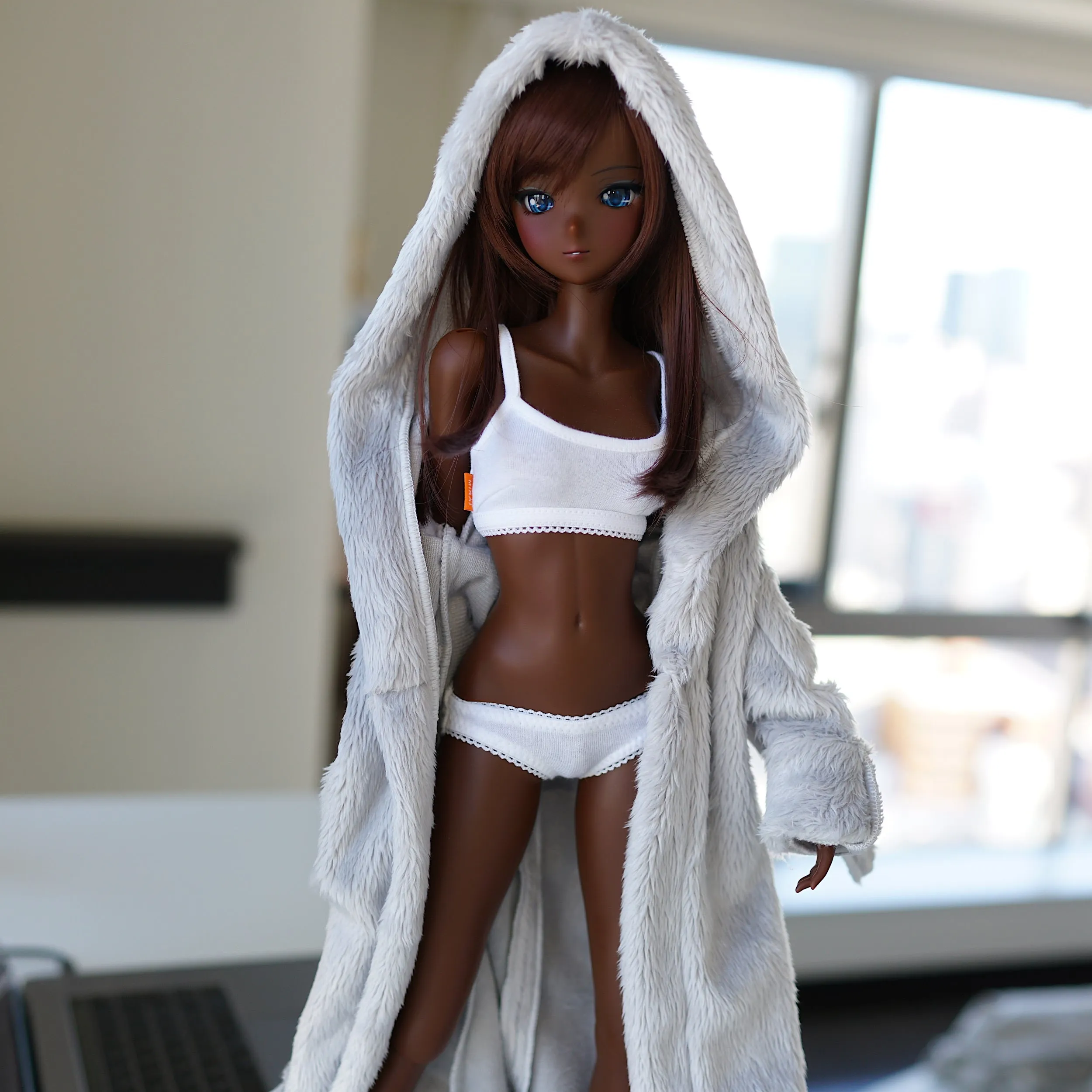 Fluffy Hooded Gown