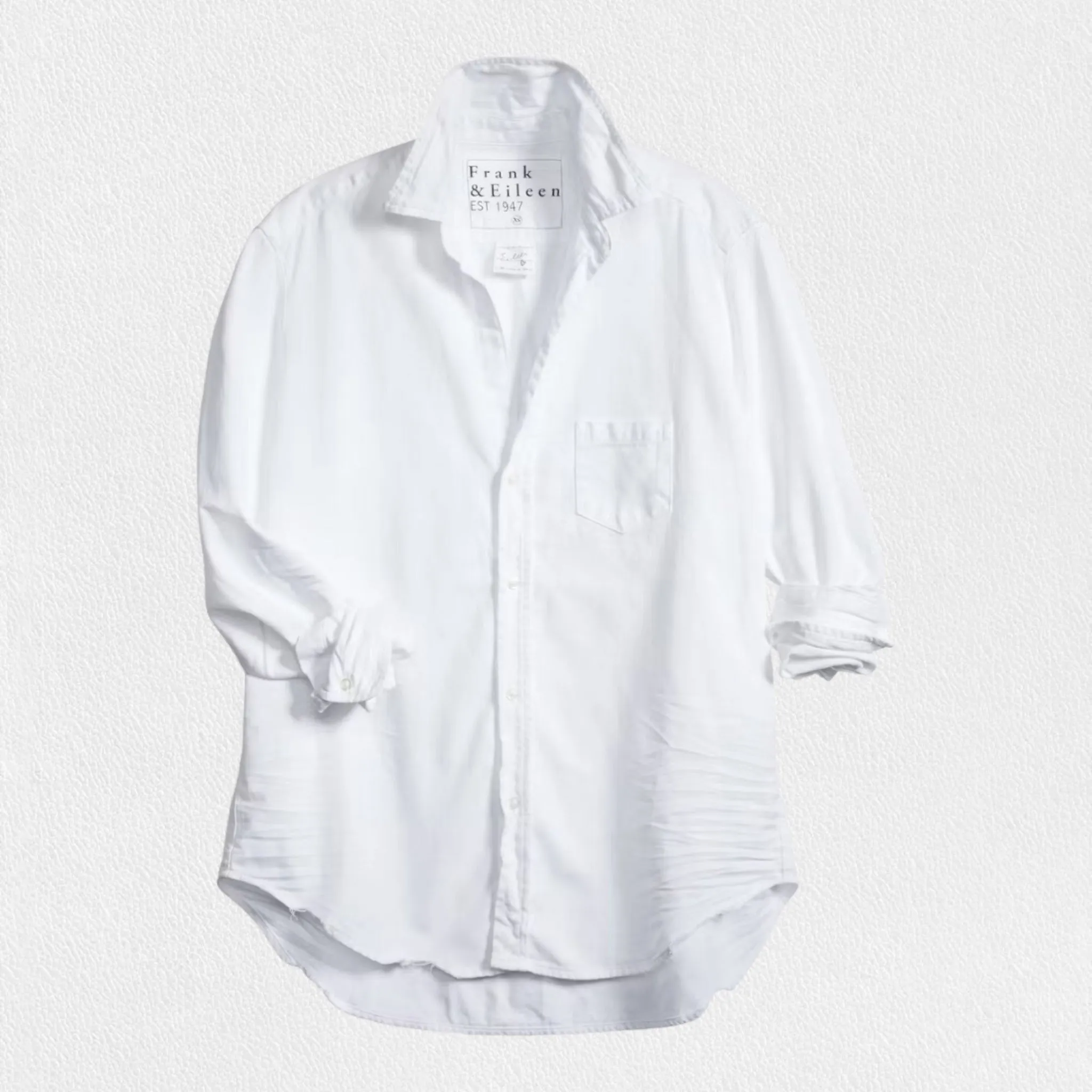 FRANK AND EILEEN - EILEEN RELAXED BUTTON UP IN DENIM WHITE TATTERED WASH