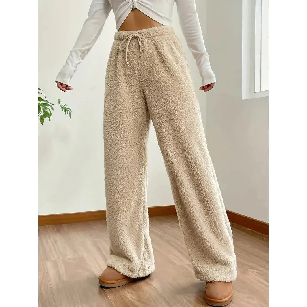 Freya Pants - Warme und bequeme Teddybär-Hose mit weitem Bein
