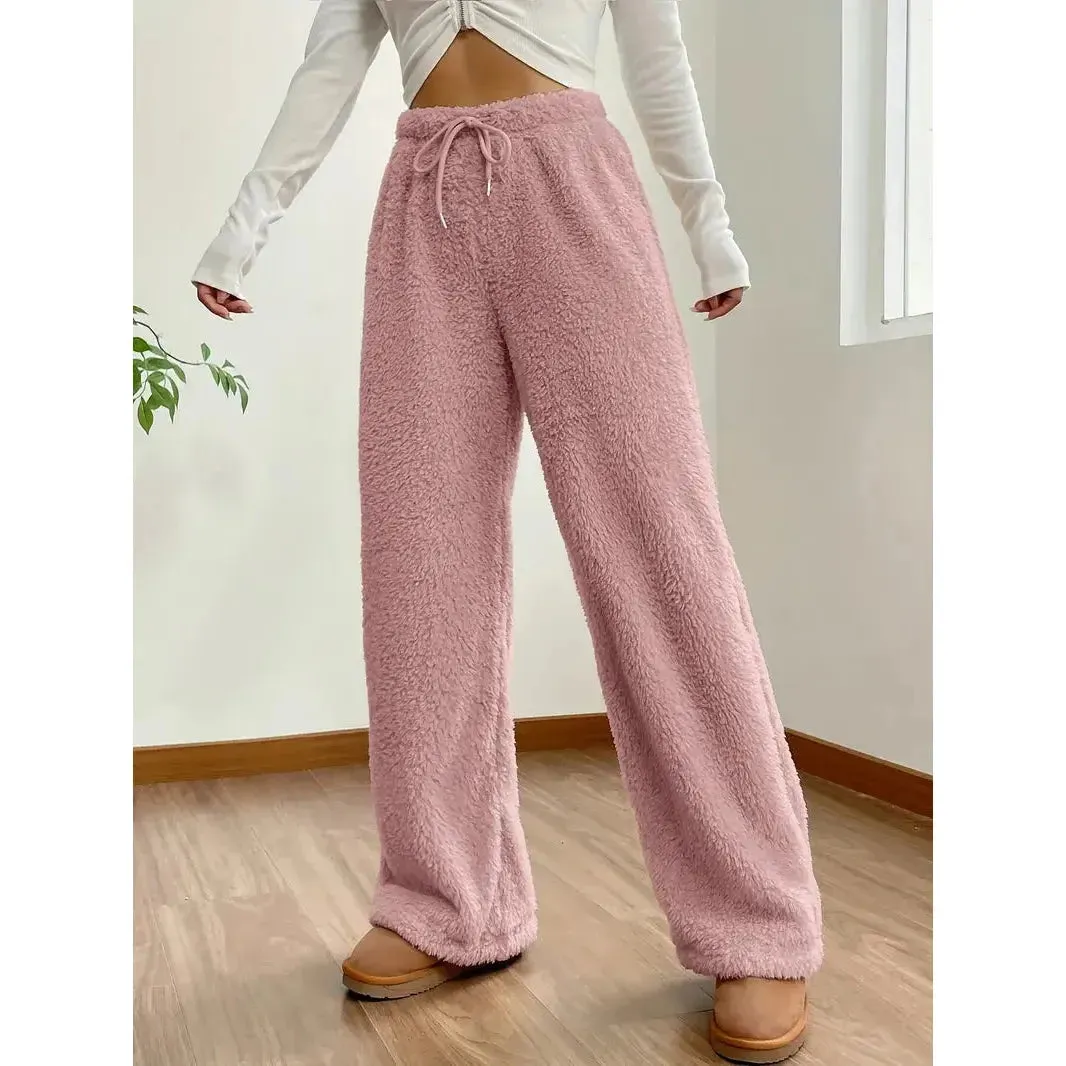 Freya Pants - Warme und bequeme Teddybär-Hose mit weitem Bein
