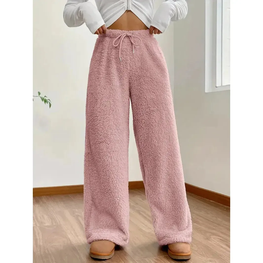 Freya Pants - Warme und bequeme Teddybär-Hose mit weitem Bein