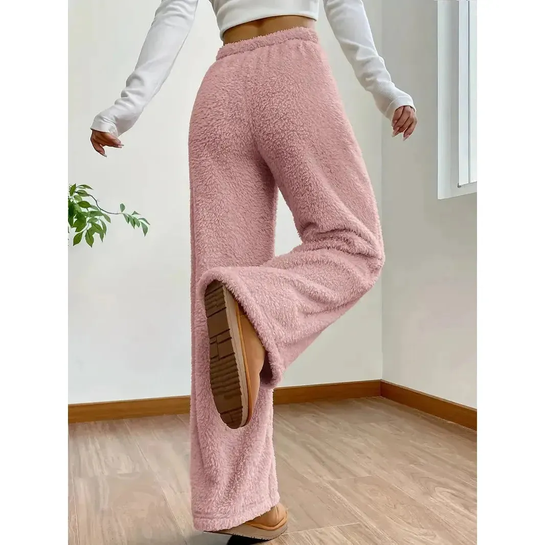 Freya Pants - Warme und bequeme Teddybär-Hose mit weitem Bein