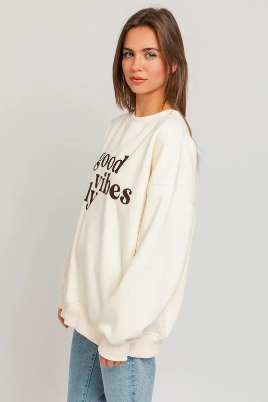 Good Vibes Only Graphic Oversized Sweatshirt // 2 Colors
