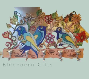 Happy birds decor for hanging keys or coats